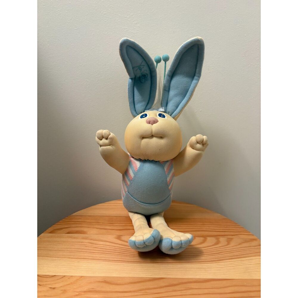 Vintage 1984 Xavier Roberts Cabbage Patch Bunny Bee Plush Blue Toy